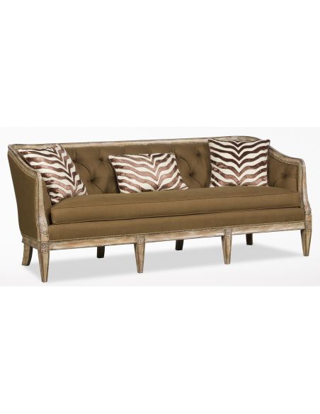 Modern Style Sofa. Tufted With Zebra Stripe Pillows