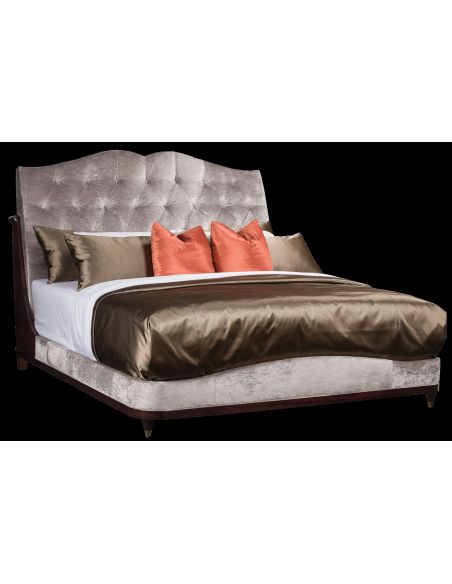 Shaped tufted upholstered head board. 455