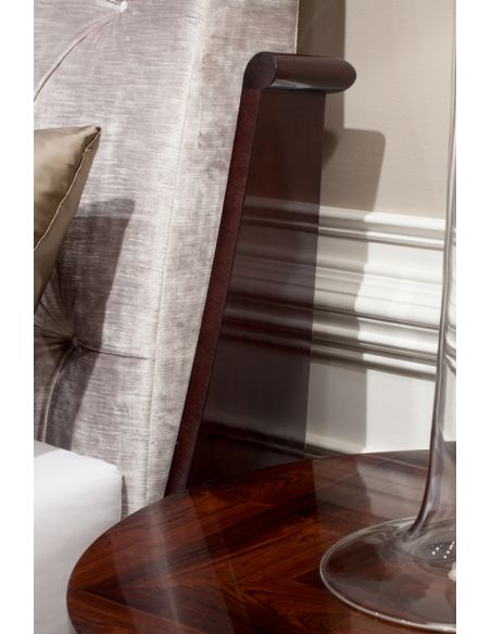Shaped tufted upholstered head board. 455