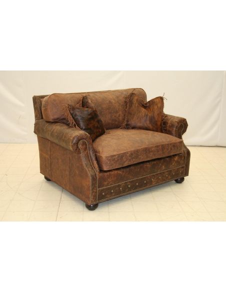 Twin Sleeper unit in chair, ostrich, hair hide leathers