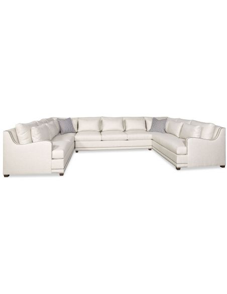 Simple style large U shaped sectional sofa  9888