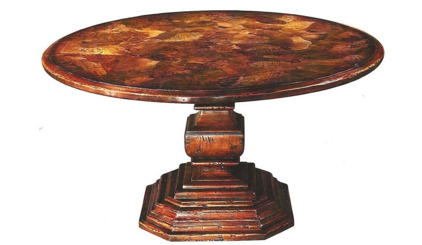 Unique High End Round Dining Table Old, Old Round Table