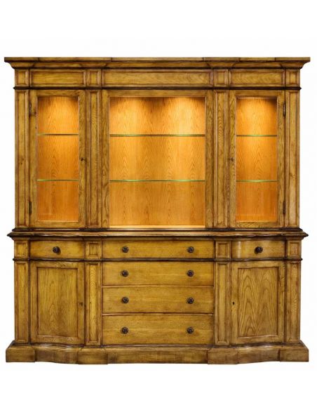 1 Upscale furniture,  solid Oak library bookcase - china cabinet 67-27