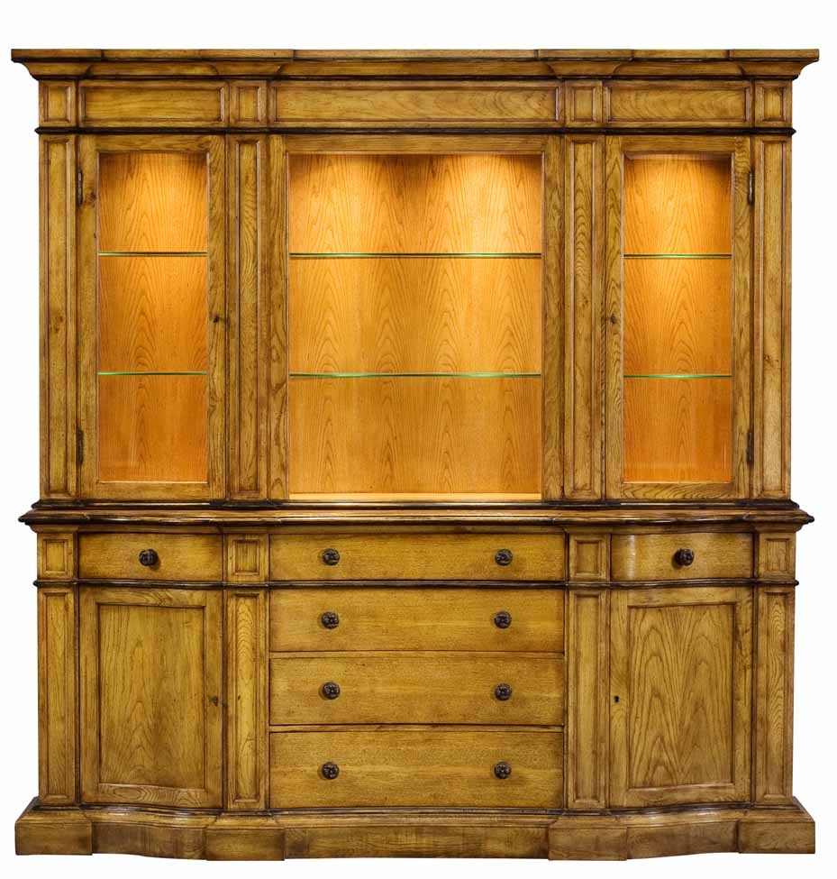 Upscale Furniture Solid Oak Library Bookcase China Cabinet With 1 Upscale Furniture Solid Oak Library Bookcase China Cabinet 67 27
