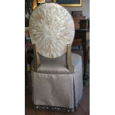 Luxury Leather & Upholstered Furniture High style vanity chair. Pearl shell outback. 2