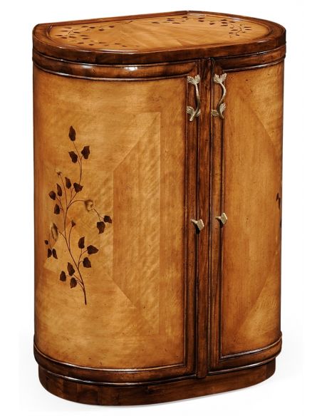 Luxury locking jewelry armoire with mirror. Vanity dressing table.