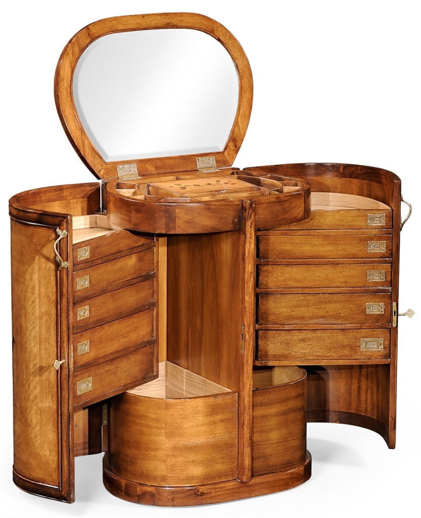 Luxury locking jewelry armoire with mirror. - Luxury locking jewelry armoire with mirror. Vanity dressing table.