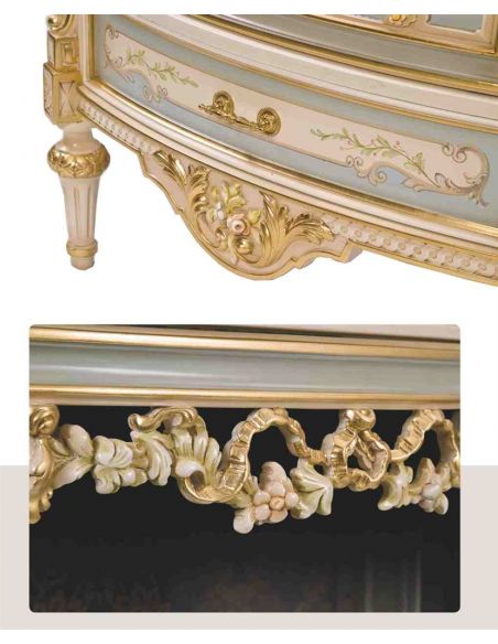 Breakfronts & China Cabinets Venetian style display . Best of European made furniture.