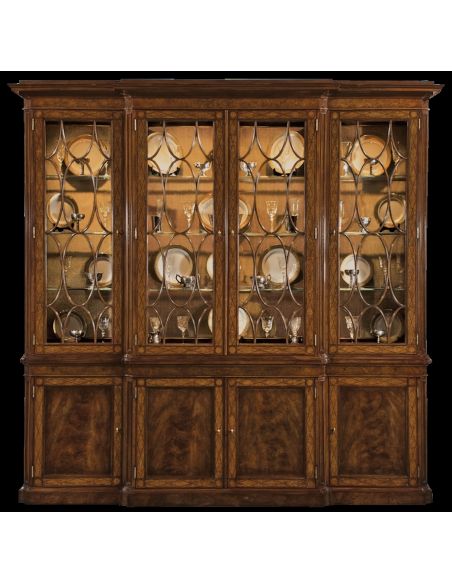 Walnut china cabinet. American made furniture and furnishings.