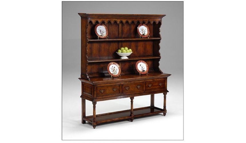 Display Cabinets and Armories Walnut Dresser with three drawers