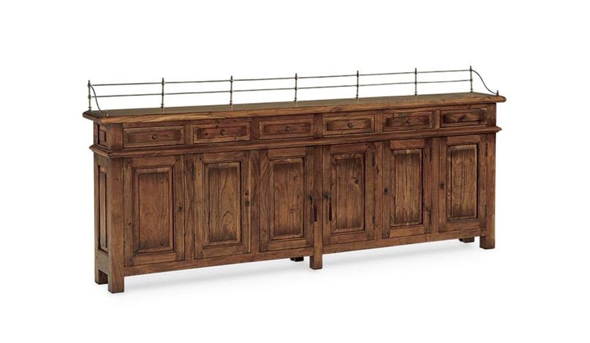 Breakfronts & China Cabinets Large Walnut Sideboard Brass Gallery