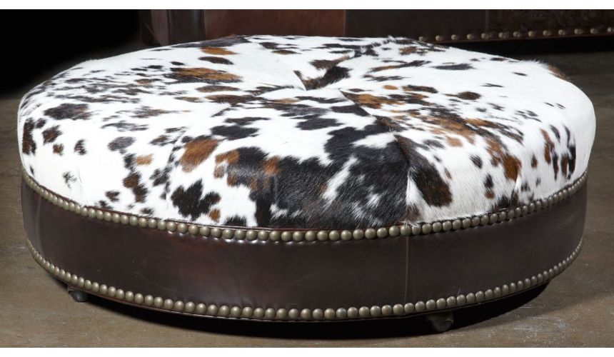 Luxury Leather & Upholstered Furniture 01 western furniture. Custom sectional sofa, chairs, hair hide ottoman