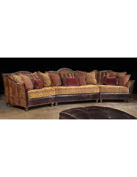 Luxury Leather & Upholstered Furniture 01 western furniture. Custom sectional sofa, chairs, hair hide ottoman