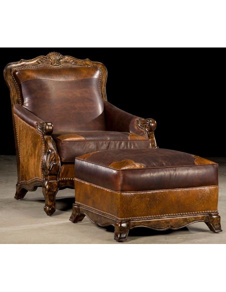 Western rustic luxury hair hide chair. 49