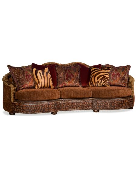 Wild side large sofa with designer fabrics and leathers