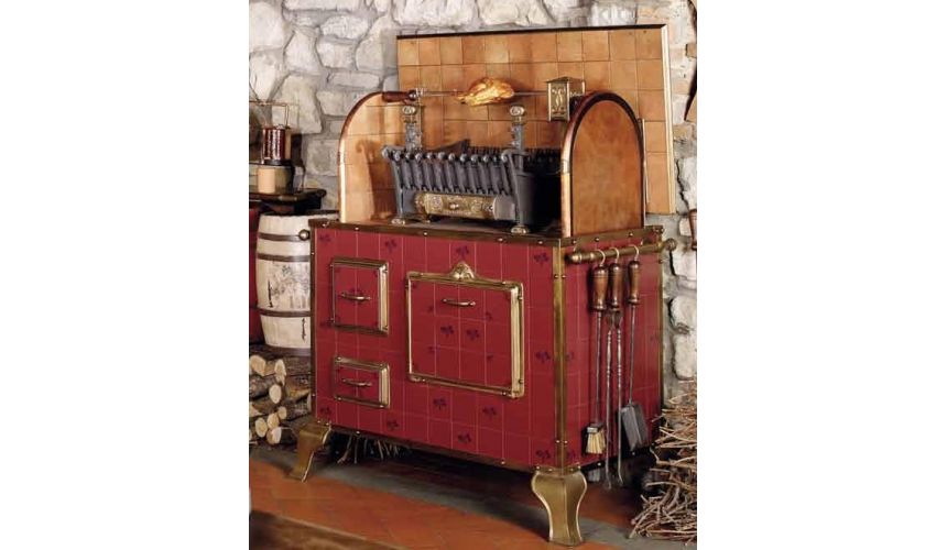 Western Furniture WOOD AND CHARCOAL FIRED INDOOR OUTDOOR GRILL RED