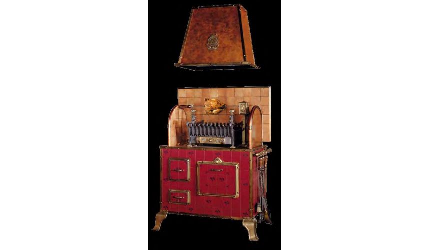 Western Furniture WOOD AND CHARCOAL FIRED INDOOR OUTDOOR GRILL RED