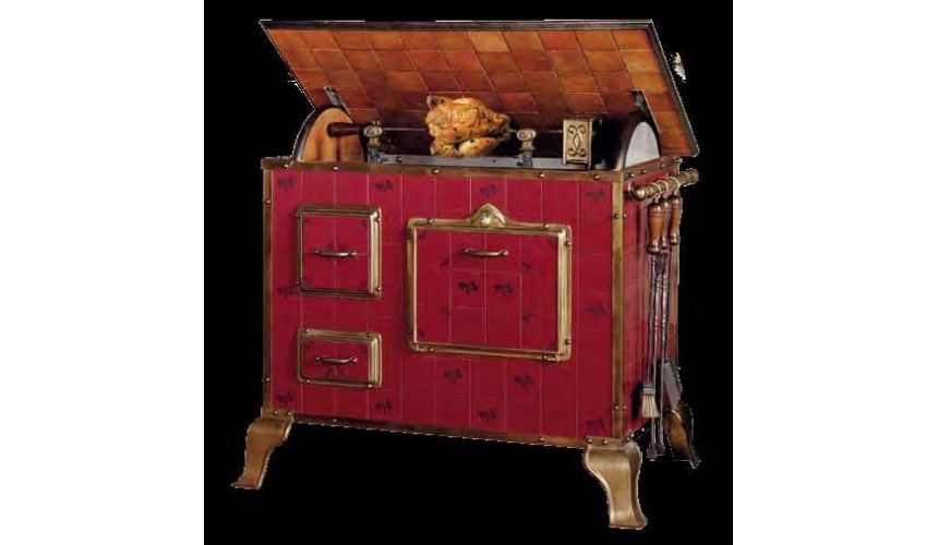 Western Furniture WOOD AND CHARCOAL FIRED INDOOR OUTDOOR GRILL RED