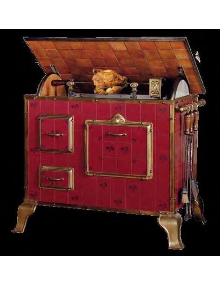 Western Furniture WOOD AND CHARCOAL FIRED INDOOR OUTDOOR GRILL RED