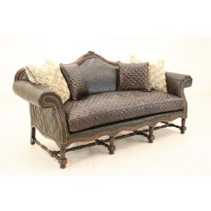 Luxury Leather & Upholstered Furniture Wild West Tooled Leather Sofa Luxury Furniture