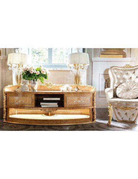 Furniture Masterpieces Luxury TV stand with Mother of pearl inlay