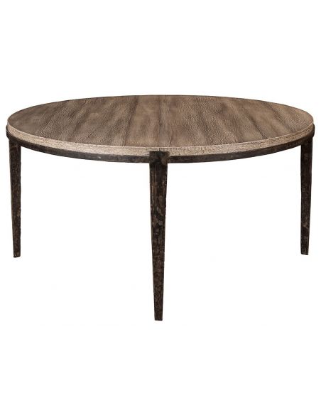 Transitional style solid wood round dining table