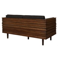 Luxury Leather & Upholstered Furniture Solid wood wavy frame modern style sofa 2