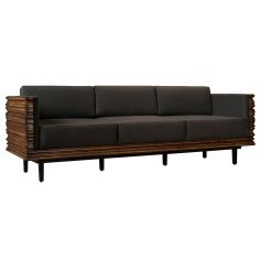 Luxury Leather & Upholstered Furniture Solid wood wavy frame modern style sofa