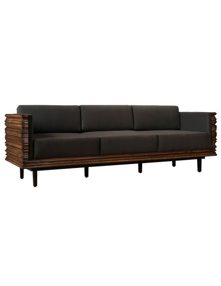 Solid wood wavy frame modern style sofa