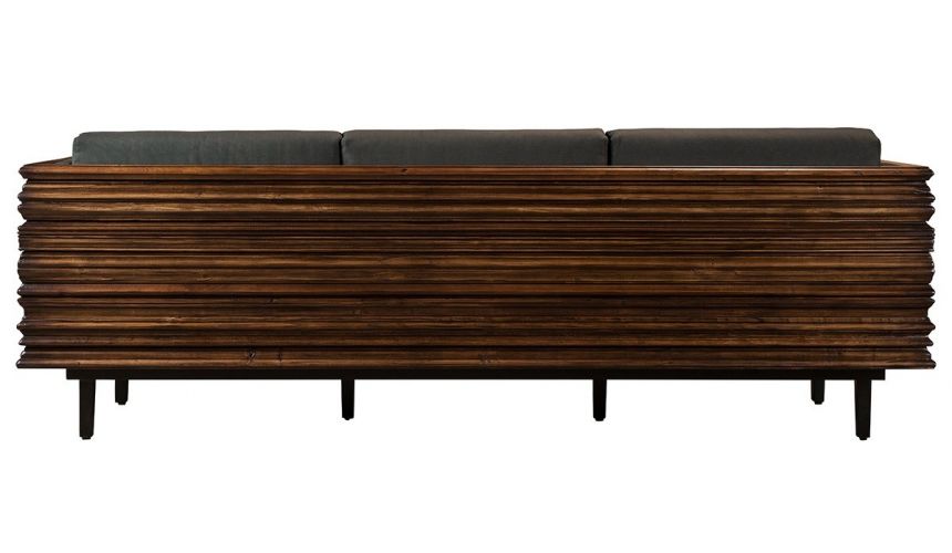 Solid Wood Wavy Frame Modern Style Sofa