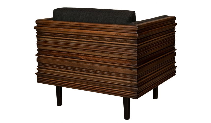 Luxury Leather & Upholstered Furniture Solid wood wavy frame modern style chair