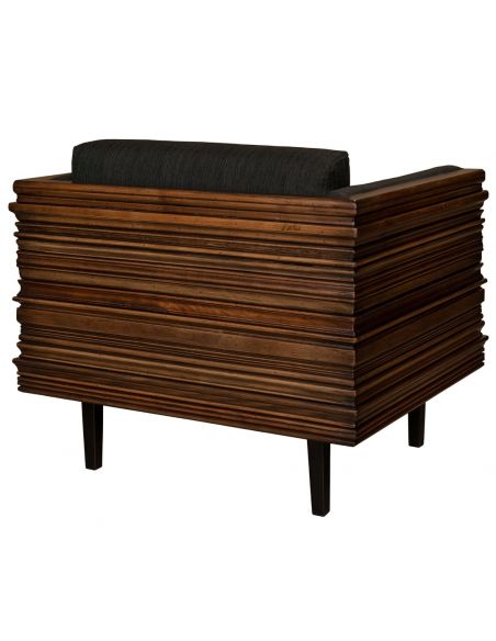 Luxury Leather & Upholstered Furniture Solid wood wavy frame modern style chair
