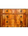 Breakfronts & China Cabinets 1 European inspired chest of burl wood.