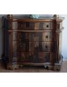 Breakfronts & China Cabinets 1 European inspired chest of burl wood in gun metal finish.