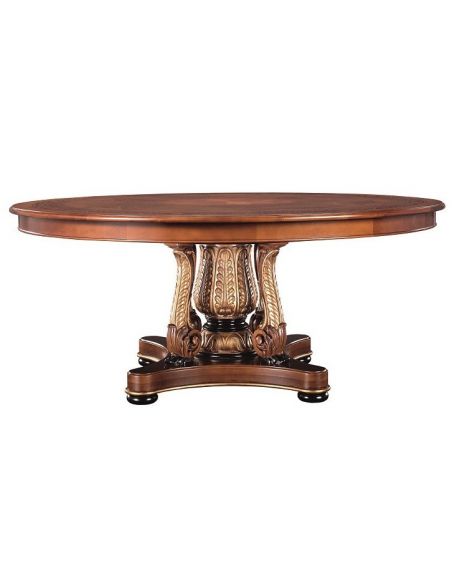 11 Luxury round dining table. Exquisite marquetry.