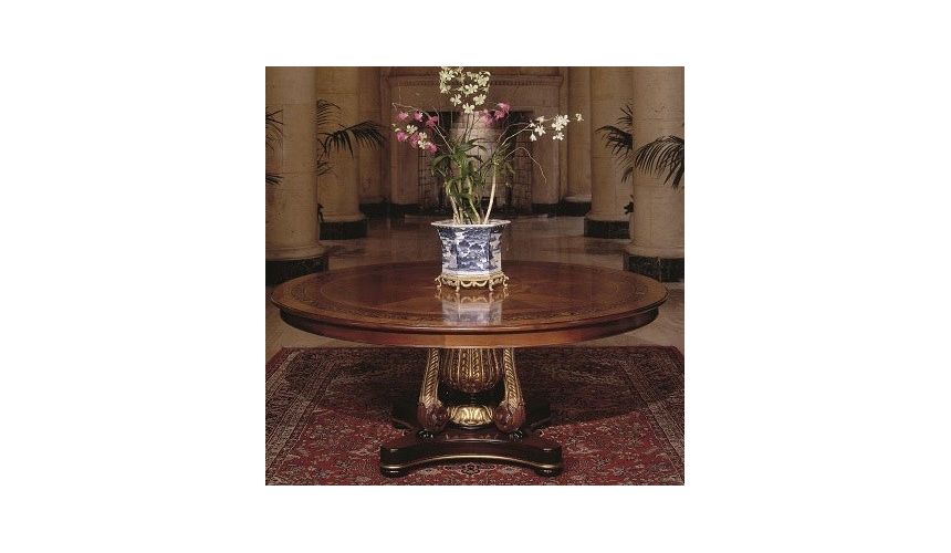 Dining Tables 11 Luxury round dining table. Exquisite marquetry.
