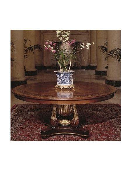 Dining Tables 11 Luxury round dining table. Exquisite marquetry.