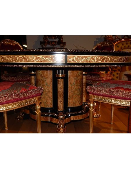 Dining Tables High end dining table. King Louis Collection Boulle marquetry work.