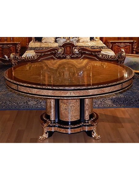 Dining Tables High end dining table. King Louis Collection Boulle marquetry work.