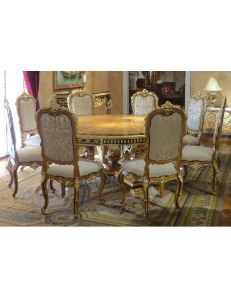 Furniture Masterpieces King Louis Collection. Boulle marquetry work on dining table top