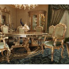 Furniture Masterpieces King Louis Collection. Boulle marquetry work on dining table top 2
