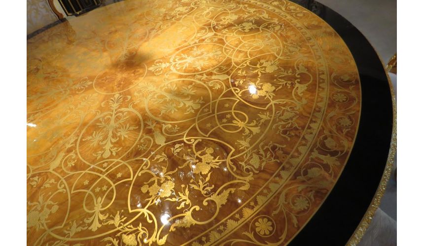Furniture Masterpieces King Louis Collection. Boulle marquetry work on dining table top