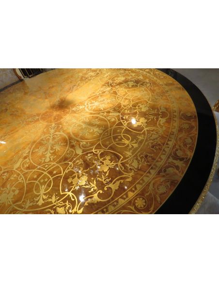 Furniture Masterpieces King Louis Collection. Boulle marquetry work on dining table top