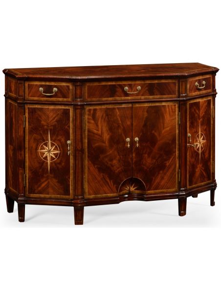 Crotch Mahogany Wood Side Cabinet