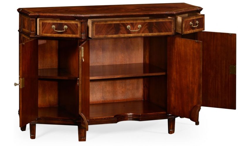 Breakfronts & China Cabinets Crotch Mahogany Wood Side Cabinet