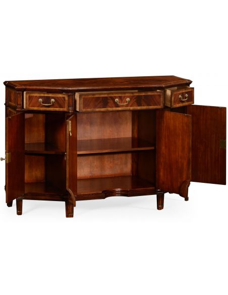 Breakfronts & China Cabinets Crotch Mahogany Wood Side Cabinet