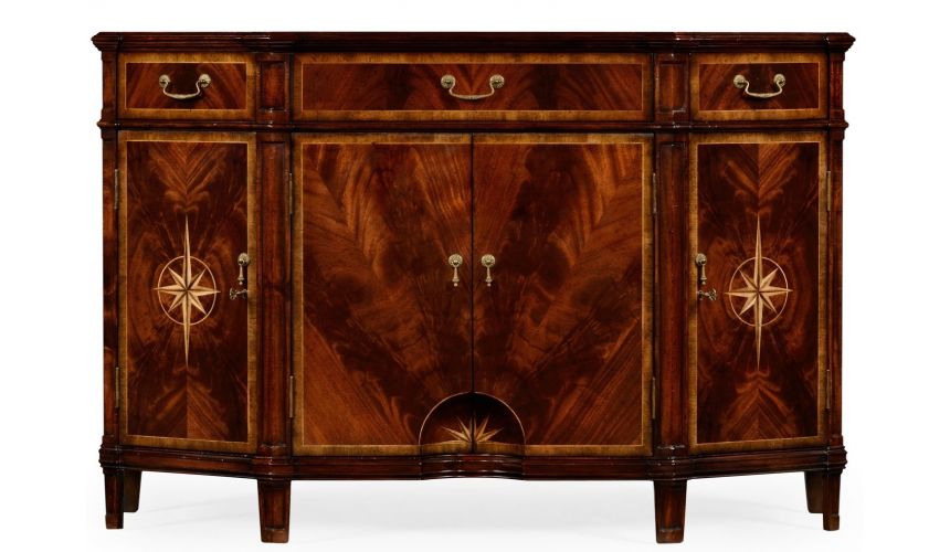Breakfronts & China Cabinets Crotch Mahogany Wood Side Cabinet