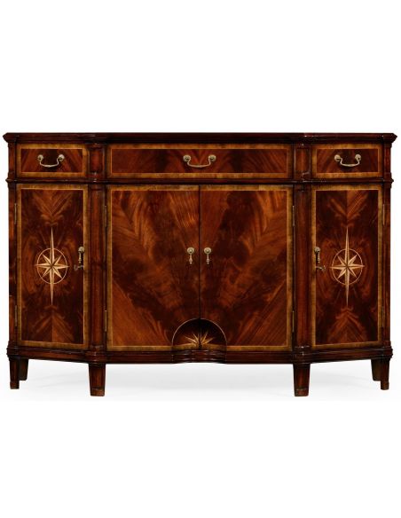 Breakfronts & China Cabinets Crotch Mahogany Wood Side Cabinet