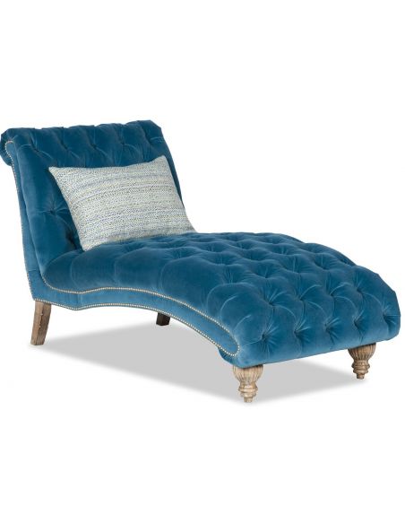 Peacock blue chaise lounge