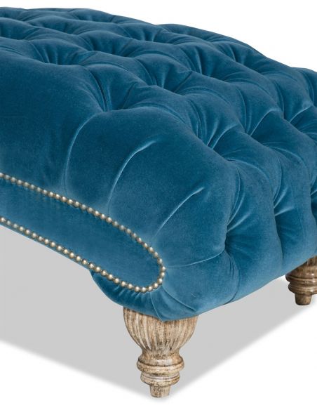SETTEES, CHAISE, BENCHES Peacock blue chaise lounge